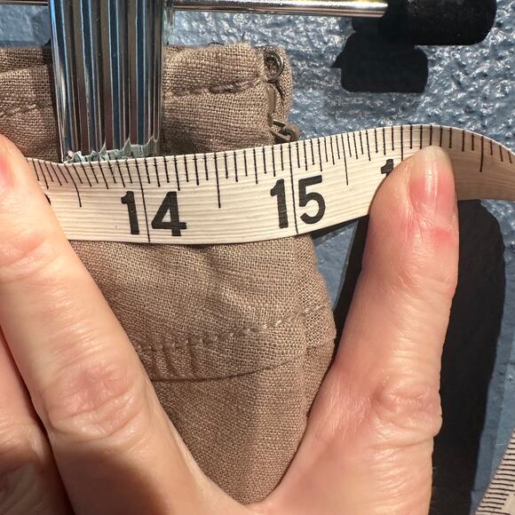 Gap Size 6 Mocha Linen Cotton Blend A-Line Skirt Lined Office Capsule Wardrobe - Picture 7 of 9